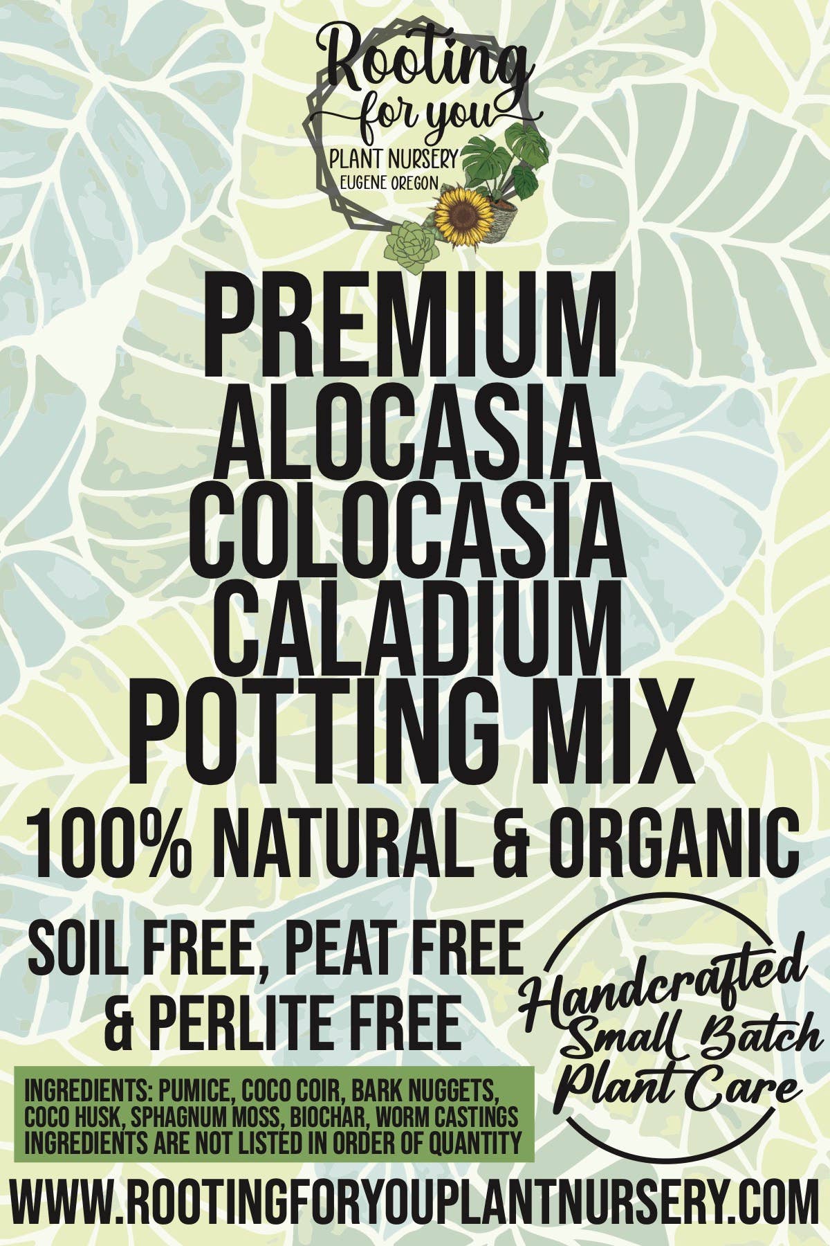 Alocasia Colocasia Caladium Premium Potting Mix: 1/2 Gallon