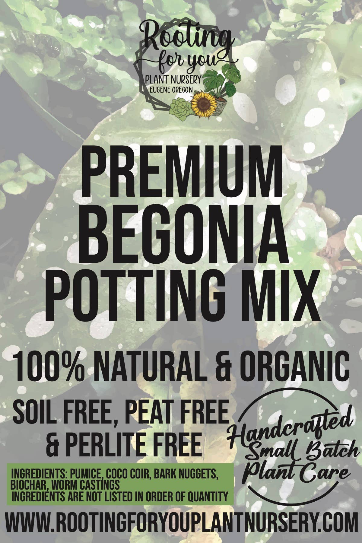 BEGONIA Premium Potting Mix: 1/2 Gallon