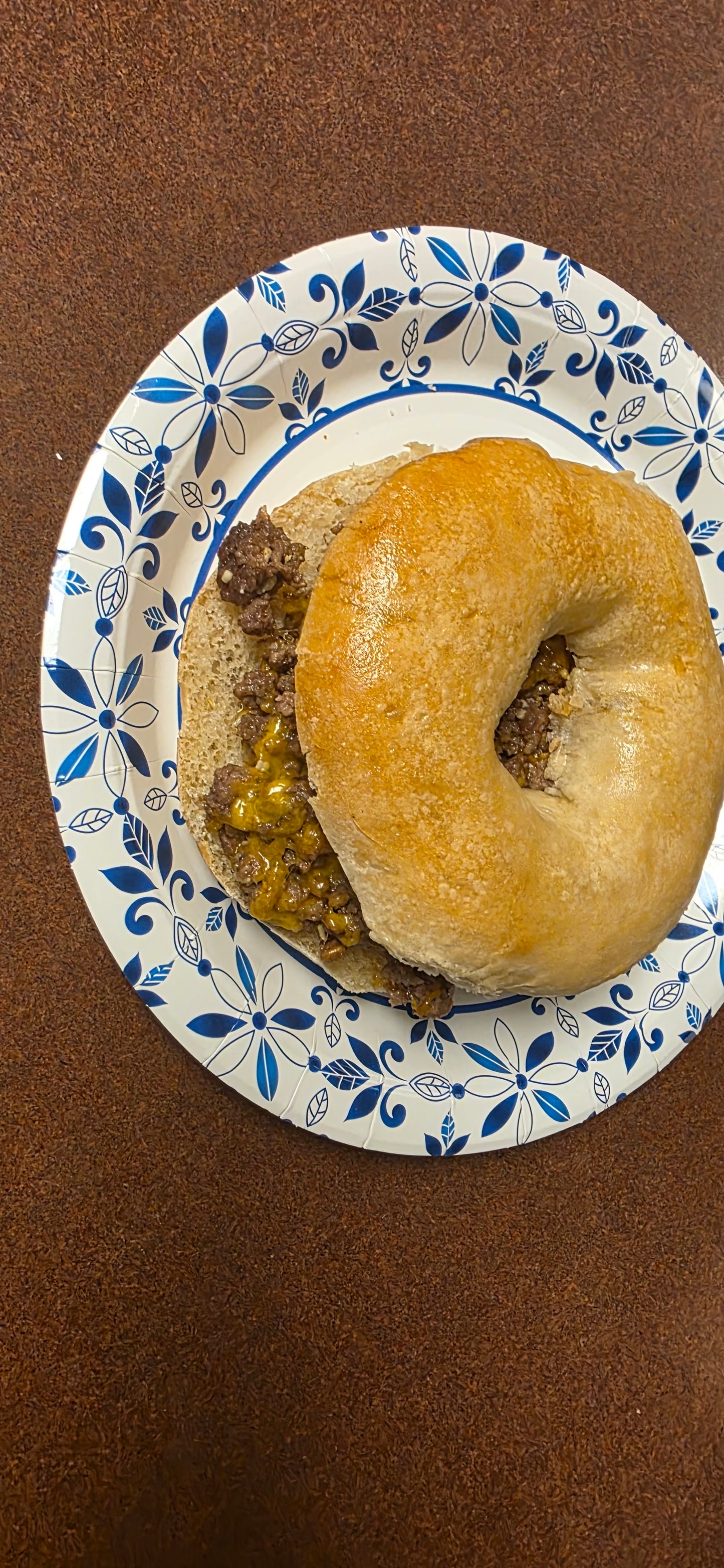 Meat on a bagel