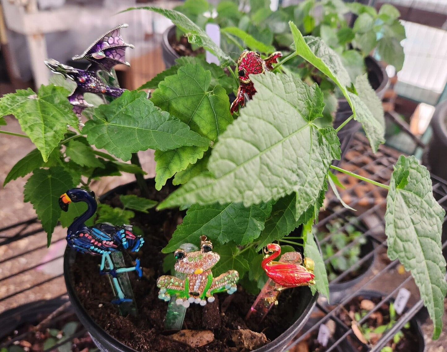 Plant Buddies-Handcrafted Pink FLAMINGO Plant / Garden Stake
