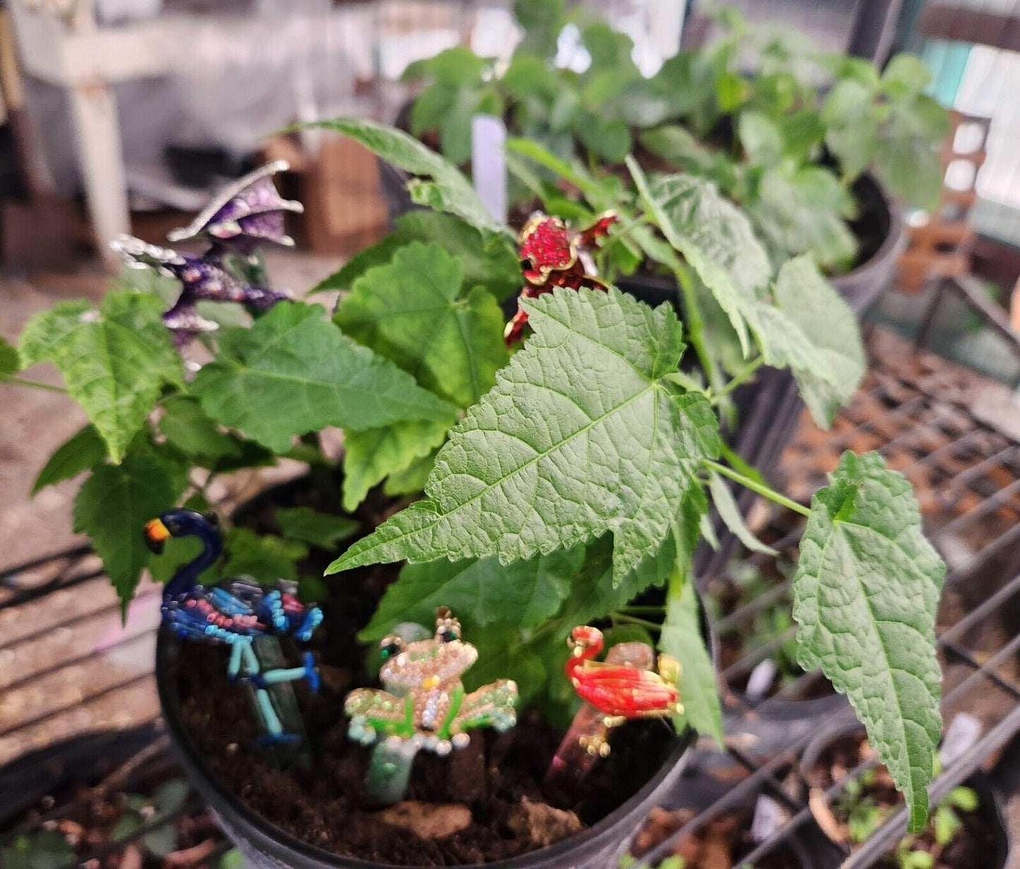 Plant Buddies-Handcrafted Dark FLAMINGO Plant / Garden Stake