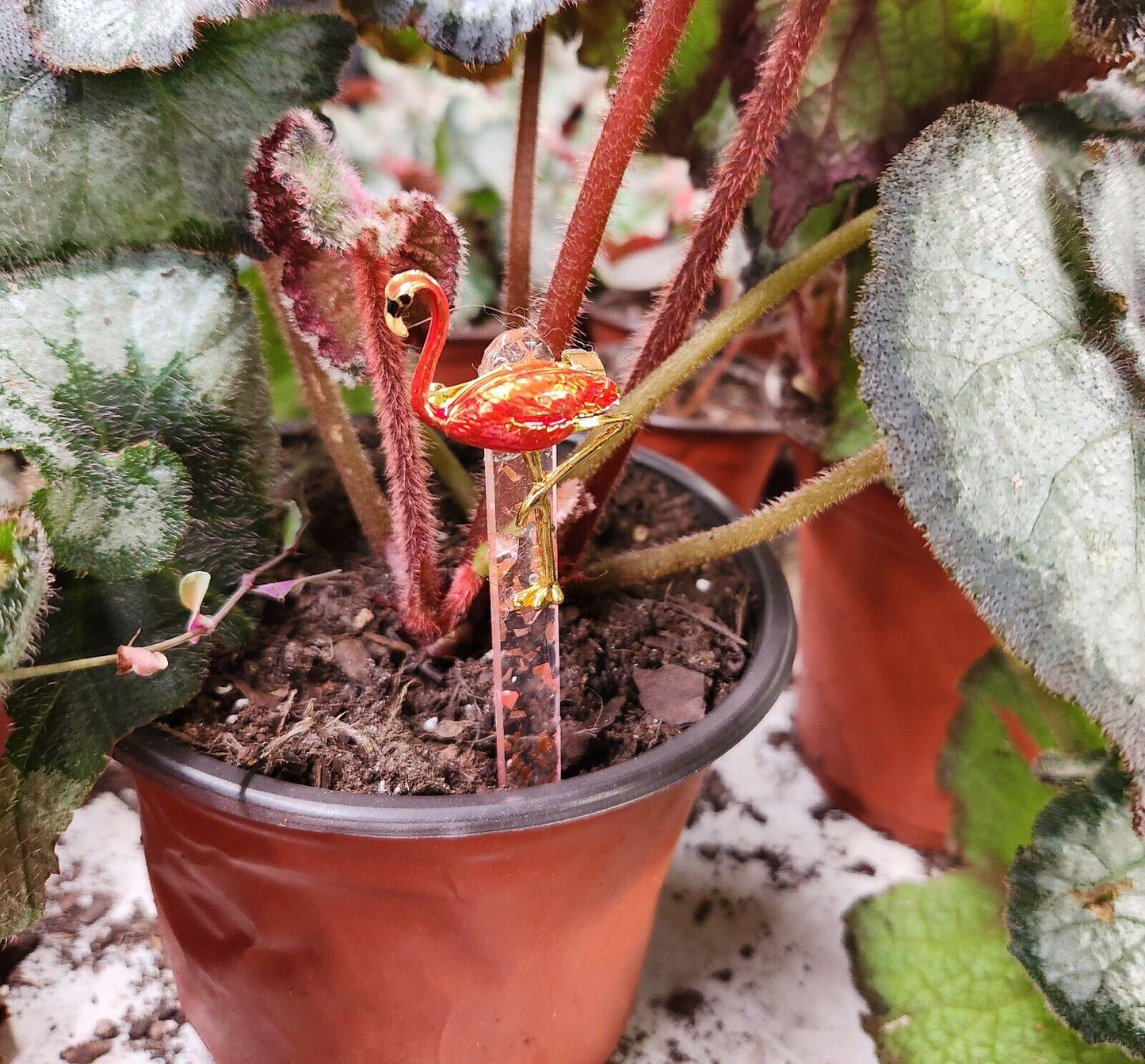 Plant Buddies-Handcrafted Pink FLAMINGO Plant / Garden Stake