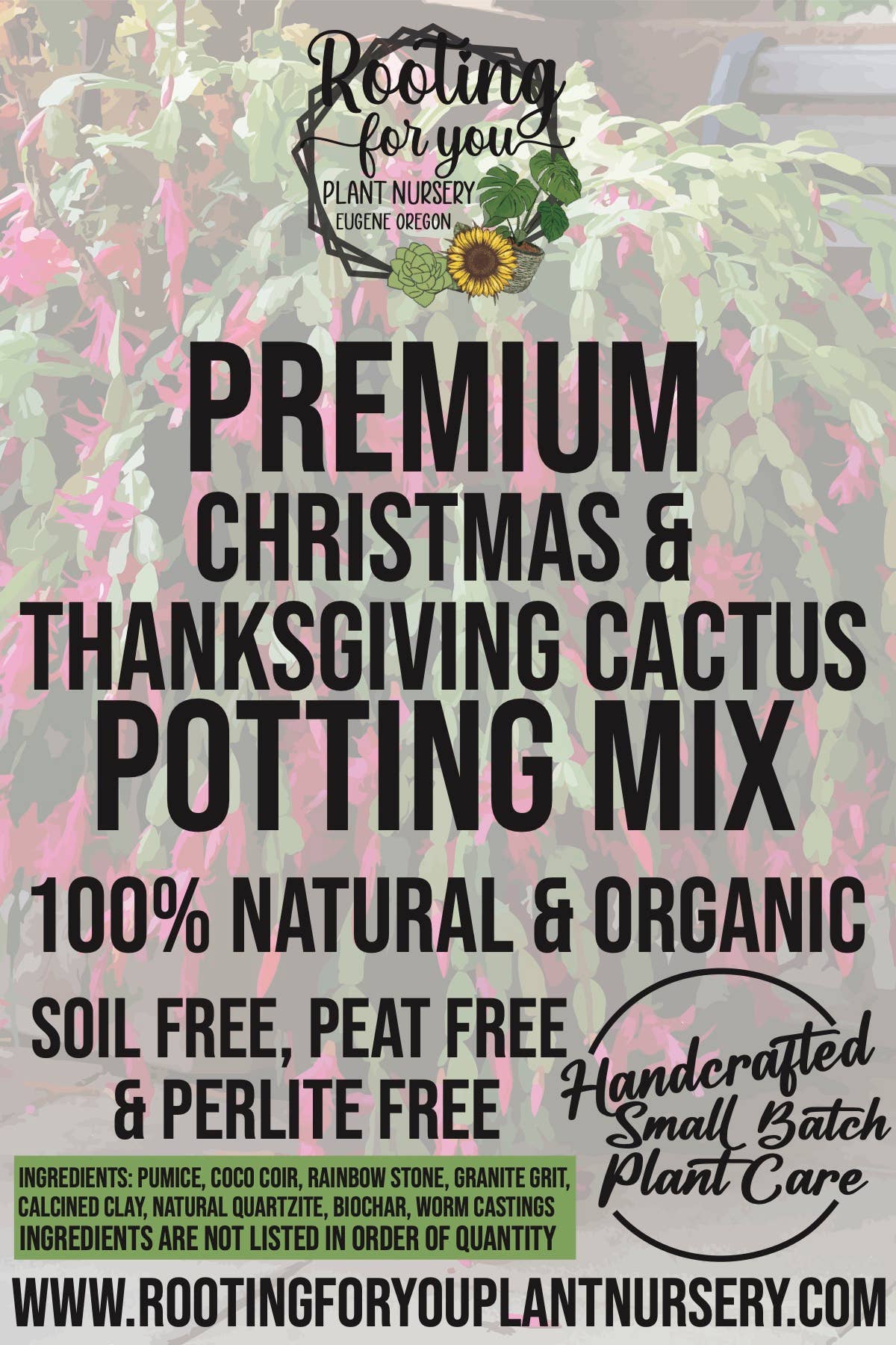 Christmas & Thanksgiving Cactus Premium Potting Mix: 1/2 Gallon
