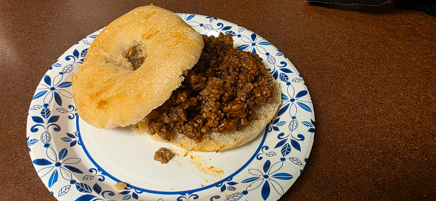 Meat on a bagel